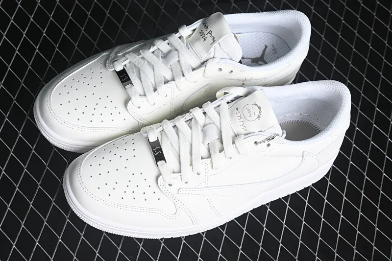 All categories Air Jordan Jordan series basketball shoes Air Jordan 1 Low Pure original Travis Scott x Air Jordan Low OG SP AJ1 Joe 1 TS joint barb low-top family and friends limited pure white TD1228-111